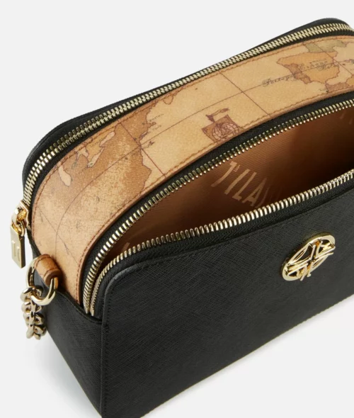 Alviero Martini Rich Summer Bag Tracollina Reporter doppia zip Nera - immagine 3