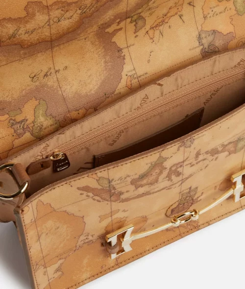 Alviero Martini Marina Bag Tracollina Con Maxi Morsetto Cuoio - immagine 3