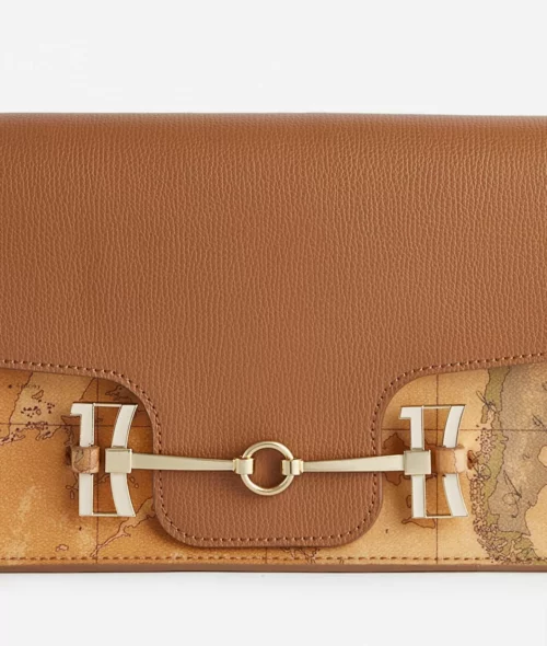 Alviero Martini Marina Bag Tracollina Con Maxi Morsetto Cuoio - immagine 2
